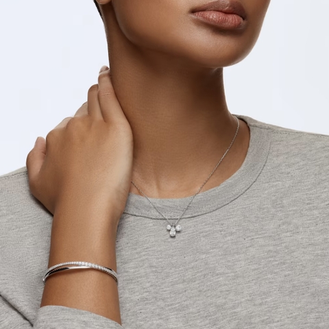 SWAROVSKI Twist bangle (White, Rhodium plated) - Vòng/lắc tay pha lê trắng - JEWELRY BRACELET