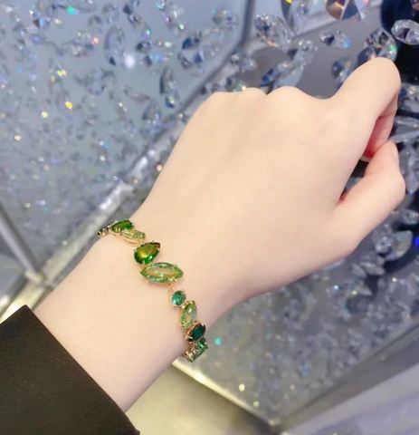 SWAROVSKI Gema bracelet (Mixed cuts, Green, Gold-tone plated) - Vòng/lắc tay SWAROVSKI - JEWELRY