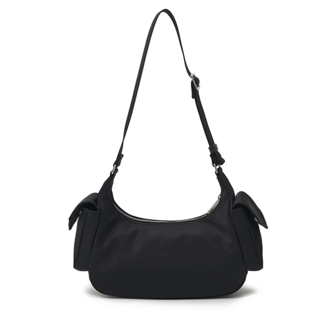 Túi MLB Nylon Cargo crossbody / shoulder Bag New York Yankees - Túi xách, đeo chéo màu đen trơn, logo ny