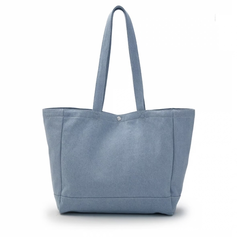 MLB Vintage Lettering Denim Shopper Tote Bag LA Dodgers - Túi xách, đeo vai dáng tote, màu xanh