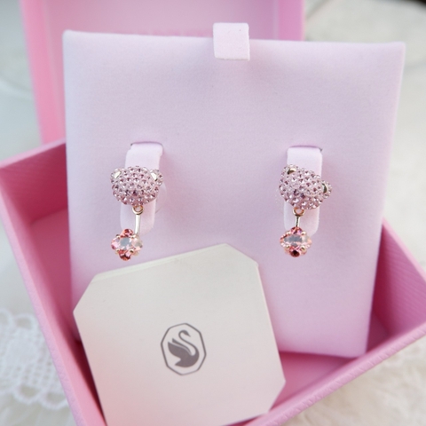 SWAROVSKI Teddy earring jackets (Bear, Pink, Rose gold-tone plated) - Khuyên tai gấu hồng - SWAROVSKI - JEWELRY
