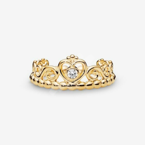 PANDORA Princess Tiara Crown Ring (14K Gold plated) - Nhẫn hình vương miệng công chúa, hợp kim mạ vàng 14k - JEWELRY