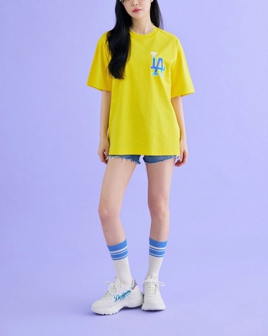 Áo Thun MLB Basic Big Logo Short Sleeve LA Dodgers Yellow Vàng T-SHIRT