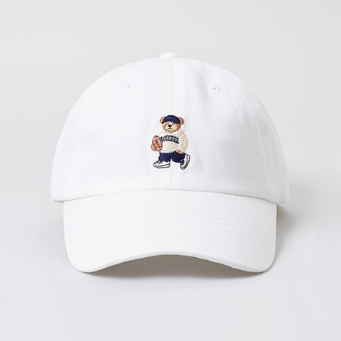 SPAO BEAR BALL CAP WHITE - Mũ lưỡi trai, nón kết màu trắng