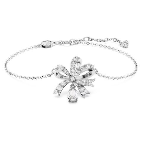 SWAROVSKI Volta bracelet (Bow, White, Rhodium plated) - Vòng/lắc tay hình nơ trắng - JEWELRY