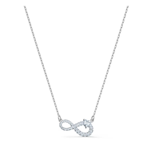 SWAROVSKI Hyperbola necklace (Infinity, White, Rhodium plated) - Dây cổ, dây chuyền, hình vô cực vĩnh cửu, màu trắng - JEWELRY NECKLACE