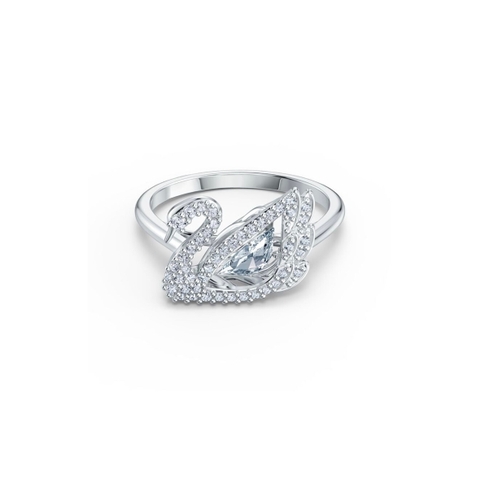 SWAROVSKI Dancing Swan ring (Round cut, White, Rhodium plated) - RINGS - Nhẫn thiên nga, pha lê trắng - JEWELRY