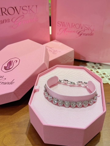 CHÍNH HÃNG - SWAROVSKI x Ariana Grande - Tennis bracelet (Mixed cuts, Heart, White, Rhodium plated) - Vòng, lắc tay, đính đá pha lê đa trắng, trái tim - JEWELRY BRACELET