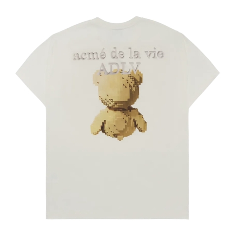 ÁO ADLV BLOCK BEAR CREAM T-SHIRT - Áo thun cổ tròn tay lỡ, hình gấu, màu kem