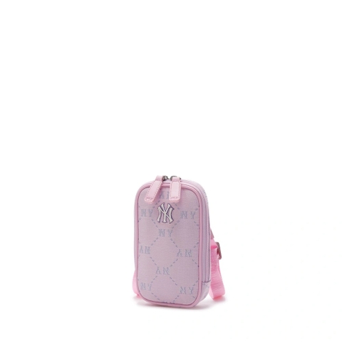 Túi MLB Diamond Monogram Phone Pouch New York Yankees Pink crossbody bag - TÚI ĐEO CHÉO MÀU HỒNG