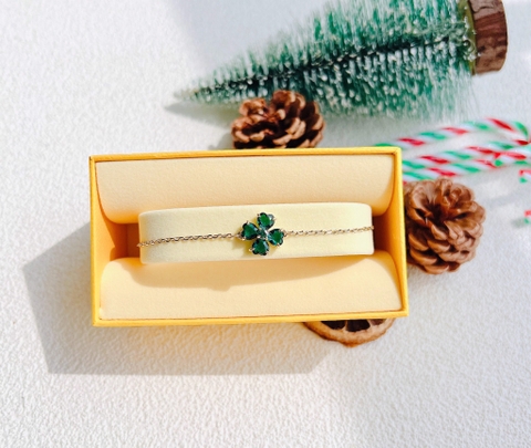 SWAROVSKI Idyllia bracelet (Mixed cuts, Clover, Green, Gold-tone plated) - Vòng/lắc tay Cỏ Bốn Lá - SWAROVSKI - JEWELRY