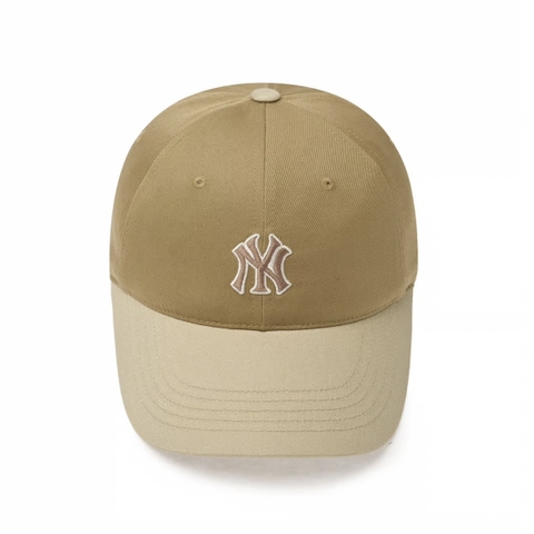 Mũ MLB Varsity one point color scheme unstructured ball cap New York Yankees NY Beige - Mũ lưỡi trai, nón kết phối màu be nâu