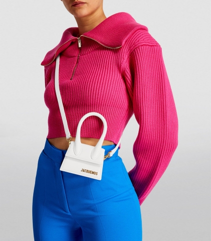 Túi JACQUEMUS Mini Leather Le Chiquito White (size 12cm)