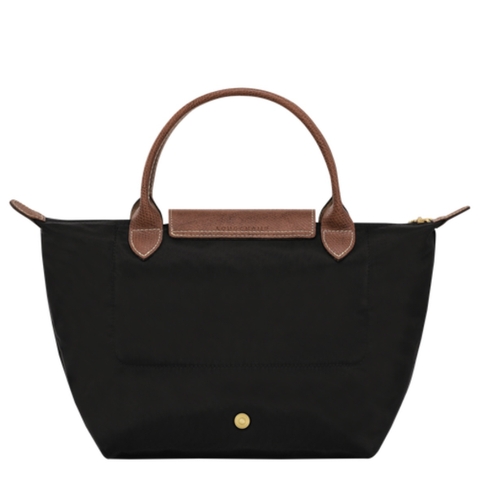 SMALL SIZE - TÚI LONGCHAMP LE PLIAGE ORIGINAL POUCH WITH HANDLE - Black - Recycled Canvas - Túi xách màu đen, quai nắp nâu