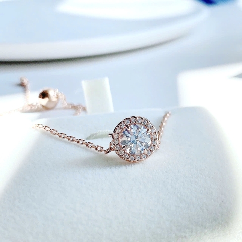 SWAROVSKI Una Angelic bracelet (Round cut, Pavé, White, Rose gold-tone plated) - Vòng, lắc tay pha lê trắng - JEWELRY BRACELET