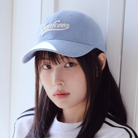 Mũ MLB Culsive Lettering Denim Unstructured Ball Cap New York Yankees Blue