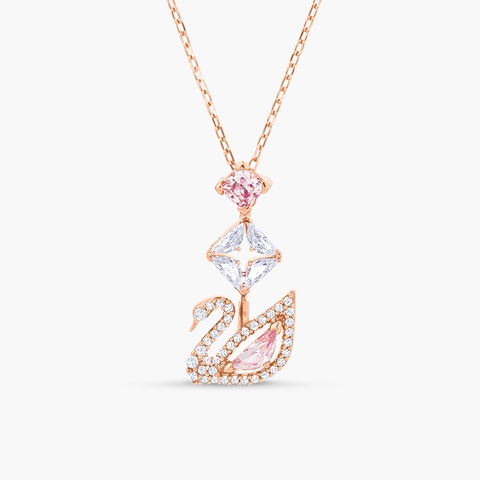 SWAROVSKI Dazzling Swan Y necklace (Swan, Pink, Rose gold-tone plated) - Dây cổ, dây chuyền SWAROVSKI - JEWELRY NECKLACE