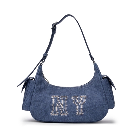 Túi MLB Basic Mega Logo Denim Cargo crossbody / shoulder Bag New York Yankees NY Blue - Túi xách, đeo vai, màu xanh denim