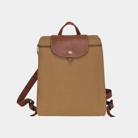 LONGCHAMP LE PLIAGE ORIGINAL M BACKPACK Fawn - Recycled Canvas - Balo, cặp xách màu nâu vàng