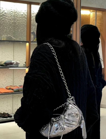 TÚI BALENCIAGA LE CAGOLE CHAIN BAG XS SILVER