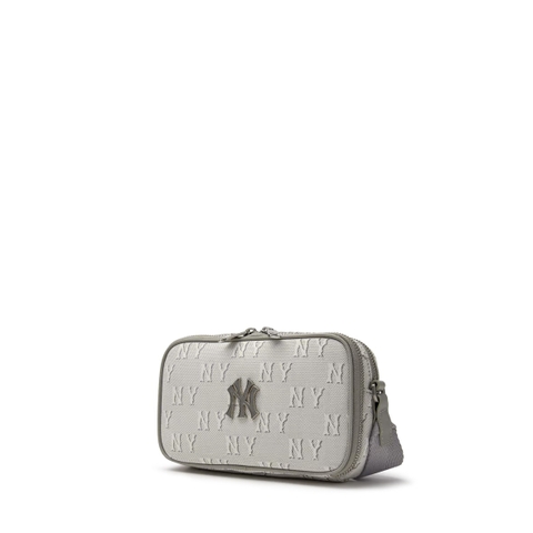 Túi MLB Classic Monogram Jacquard Mini Cross Bag New York Yankees Charcoal Grey - Túi đeo chéo màu xám