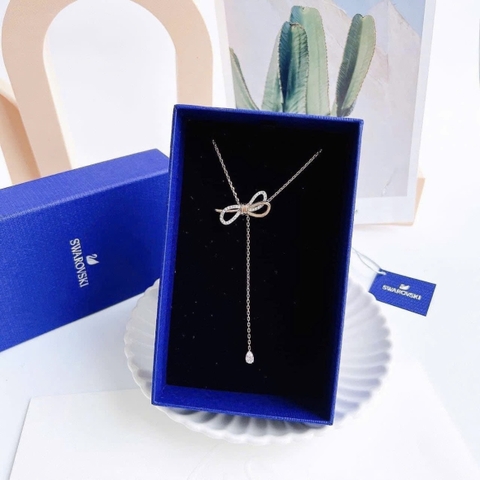 SWAROVSKI Lifelong Bow necklace (Bow, White, Mixed metal finish) - Dây cổ, dây chuyền hình nơ - JEWELRY NECKLACE