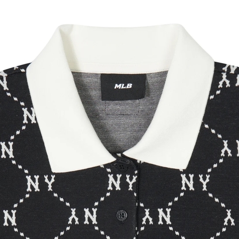 Váy MLB Women's Diamond Monogram New York Yankees DRESS POLO BLACK
