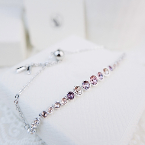 SWAROVSKI Emily bracelet (Mixed round cuts, Pink, Rose gold-tone plated) - Vòng/lắc tay pha lê hồng - SWAROVSKI - JEWELRY