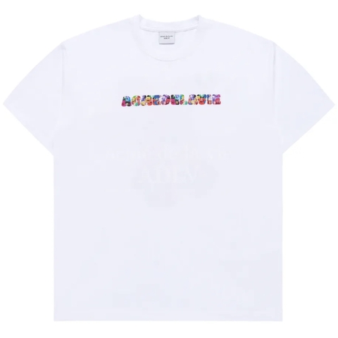 ÁO ADLV BEAR DOLL FUZZY RABBIT T-SHIRT WHITE - ÁO THUN CỔ TRÒN TAY LỠ, HÌNH THỎ, MÀU TRẮNG