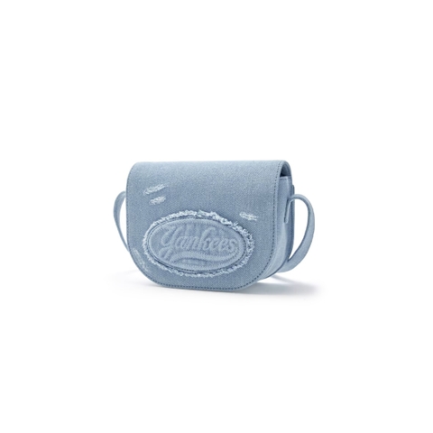 MLB Lettering vintage denim cross bag New York Yankees - Túi đeo chéo màu xanh