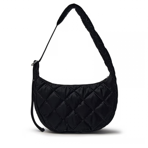 Túi MLB Curve padded hobo / crossbody bag New York Yankees Black (33,5x20,5x13cm) - Túi xách, đeo vai, màu đen