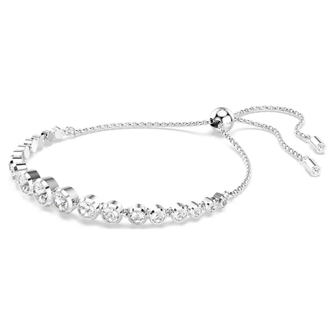 SWAROVSKI Imber Tennis bracelet (Mixed round cuts, White, Rhodium plated) - Vòng, lắc tay, vòng tròn đính pha lê trắng, dáng rút - JEWELRY BRACELET
