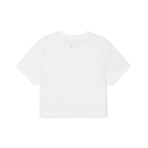 Áo MLB Women's Basic Varsity Cultive Crop T-Shirt New York Yankees White - Áo thun cổ tròn, dáng ngắn, tay lỡ màu trắng