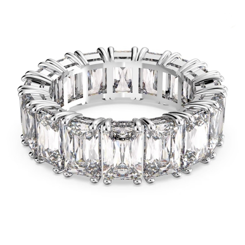 SWAROVSKI Vittore ring (Rectangular cut, White, Rhodium plated) - RINGS - Nhẫn kiểu đá pha lê - SWAROVSKI JEWELRY