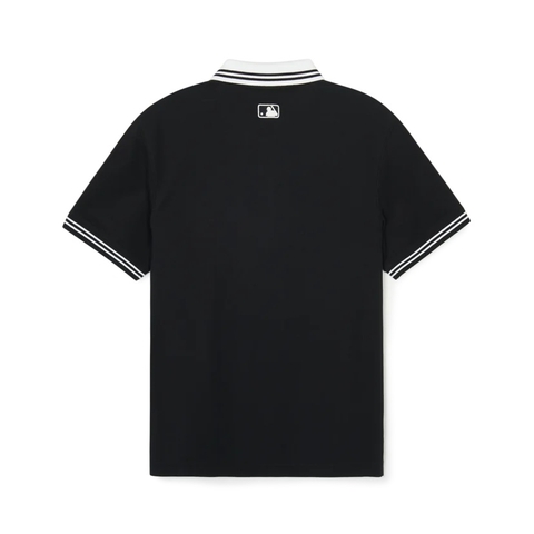 Áo MLB Basic collar color matching computer fit shirt New York Yankees BLACK POLO