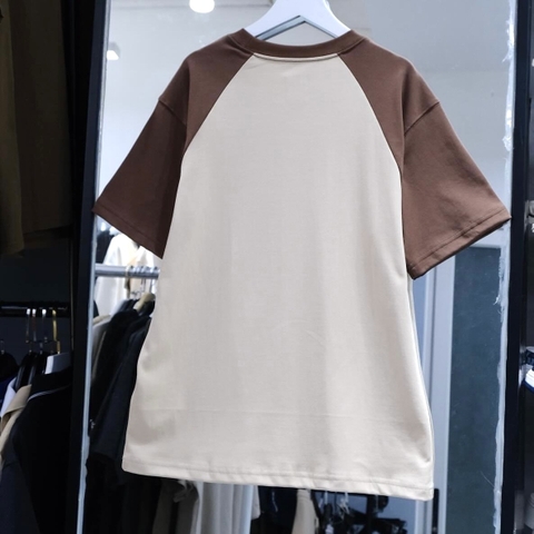 Áo New Era NY Newyork Brown Raglan T-Shirt - Áo thun cổ tròn tay lỡ, tay áo màu nâu