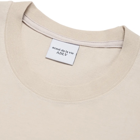 ÁO ADLV BLOCK BEAR BEIGE T-SHIRT - Áo thun cổ tròn tay lỡ, hình gấu, màu be