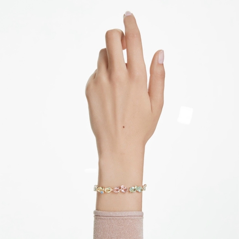 SWAROVSKI Gema Tennis bracelet (Mixed cuts, Multicolored, Gold-tone plated) - Vòng, lắc tay, đính đá pha lê đa màu - JEWELRY BRACELET