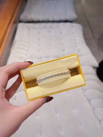 CHÍNH HÃNG - SWAROVSKI Matrix Tennis bracelet (Round cut, White, Gold-tone plated) - Vòng, lắc tay, đính đá pha lê trắng, mạ tone gold - JEWELRY BRACELET