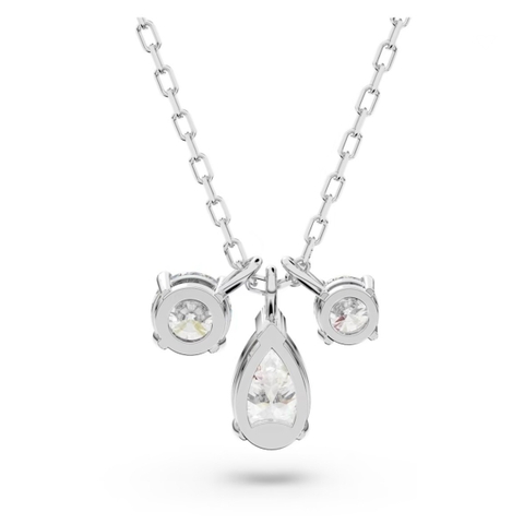 SWAROVSKI Attract pendant (Mixed cuts, Cluster, White, Rhodium plated) - Dây cổ, dây chuyền pha lê trắng - JEWELRY NECKLACE