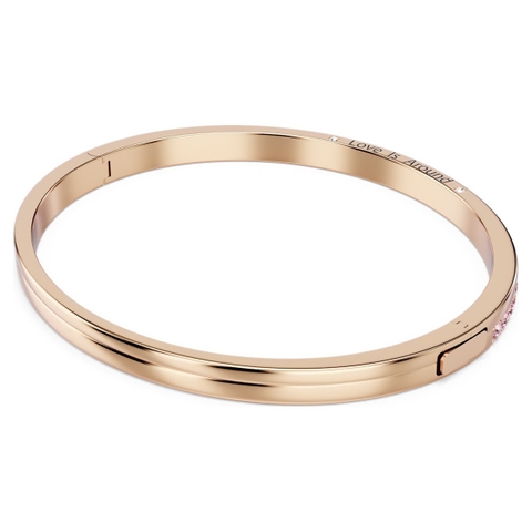 SWAROVSKI Connexus bangle (Round cut, `Love is around`, Pink, Rose gold-tone plated) - Vòng, lắc tay, đính mix pha lê hồng - JEWELRY BRACELET