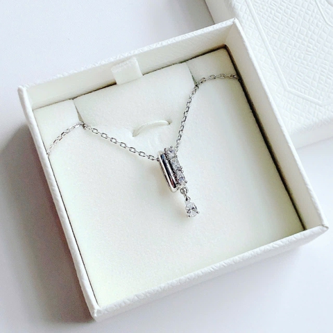 SWAROVSKI Dextera pendant (Mixed cuts, White, Rhodium plated) - Dây cổ, chuyền, đính đá pha lê trắng - JEWELRY NECKLACE