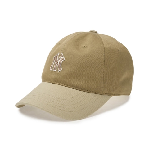 Mũ MLB Varsity one point color scheme unstructured ball cap New York Yankees NY Beige - Mũ lưỡi trai, nón kết phối màu be nâu