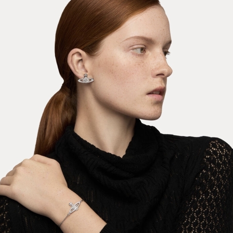 VIVIENNE WESTWOOD Mini Bas Relief Chain Bracelet - Vòng/lắc tay hình quả cầu, phối đá CZ - JEWELRY BRACELETS