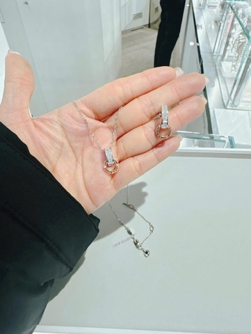 SWAROVSKI Connexus pendant (Mixed cuts, `Love is around`, White, Mixed metal finish) - Dây cổ, chuyền, vòng tròn, phối đá pha lê..