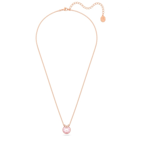 SWAROVSKI Bella V pendant (Round cut, Pink, Rose gold-tone plated) - Dây cổ, dây chuyền pha lê tròn màu hồng - JEWELRY NECKLACE