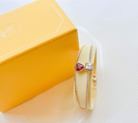SWAROVSKI Chroma bangle (Heart, Red, Gold-tone plated) - Vòng/lắc tay pha lê hình tim - SWAROVSKI - JEWELRY