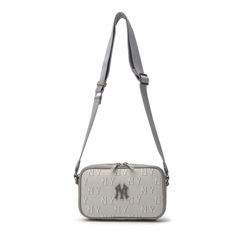 Túi MLB Classic Monogram Jacquard Mini Cross Bag New York Yankees Charcoal Grey - Túi đeo chéo màu xám