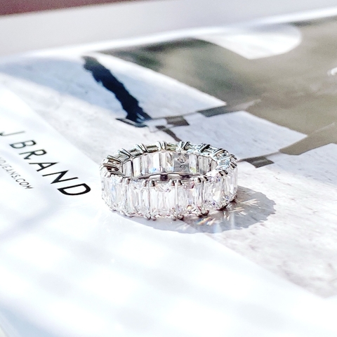 SWAROVSKI Vittore ring (Rectangular cut, White, Rhodium plated) - RINGS - Nhẫn kiểu đá pha lê - SWAROVSKI JEWELRY