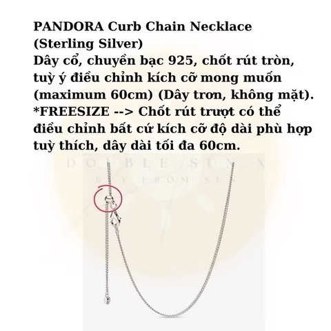 PANDORA Curb Chain Necklace & Dream Catcher Charm (Sterling Silver) - SET bộ dây chuyền dáng rút và hạt trang trí vòng bắt giấc mơ, bạc 925.